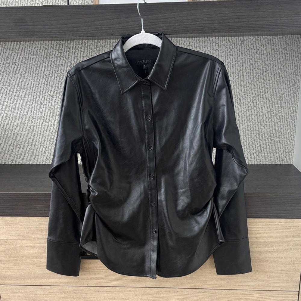 Rag & bone Leah faux leather shirt